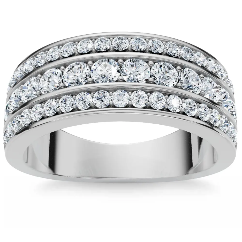 1Ct Men's Diamond Wedding Anniversary Ring 10k Gold Lab Grown