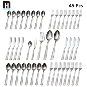 Sliverware 45 PCS Christmas Tableware Set - Stainless Steel, Dishwasher Safe, Perfect for Home, Hotel, Restaurant, and Holiday Celebrations - Cutlery Flatware