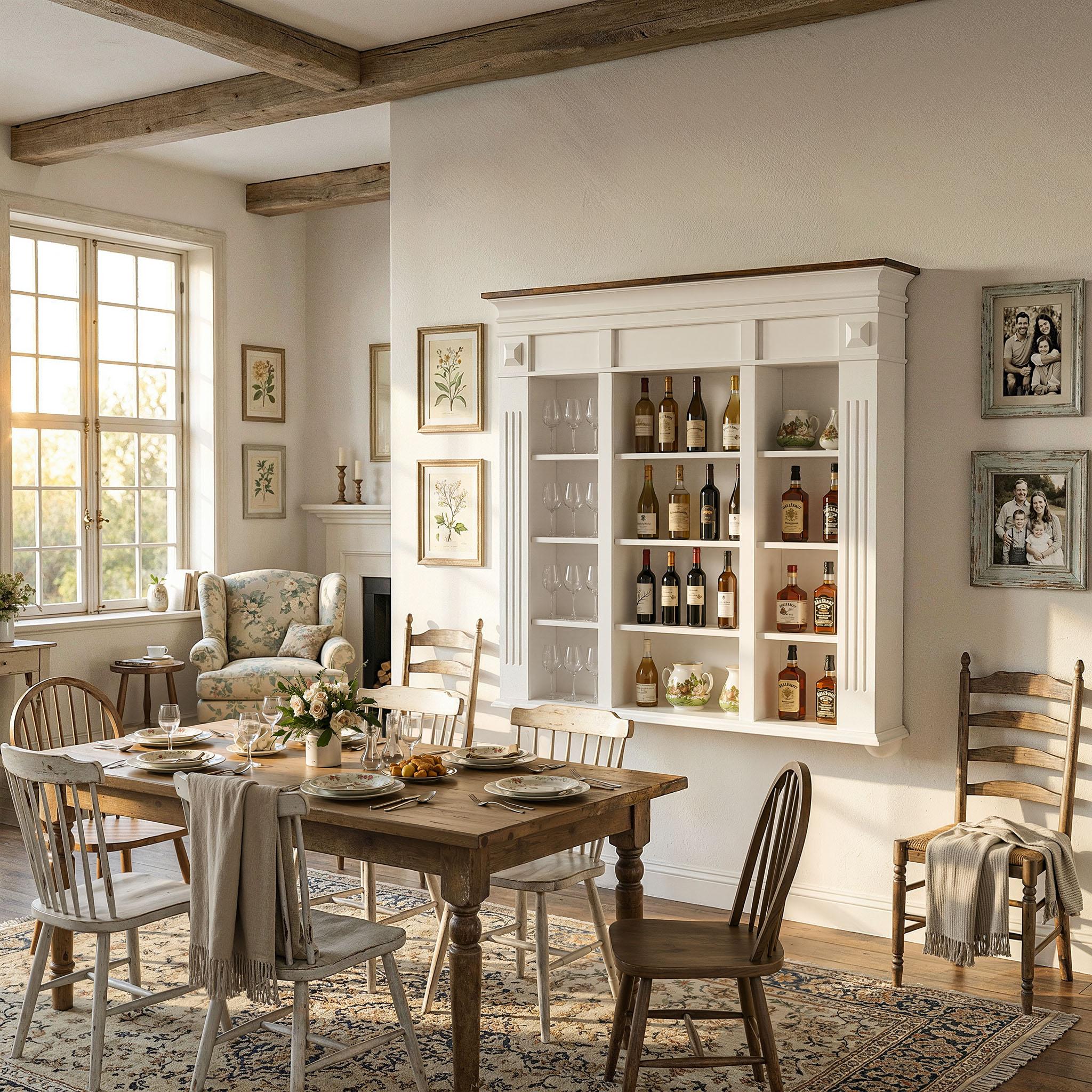 FUFU&GAGA Rustic White Wall Mounted Bookcase, 48.8" Tall Floating Display Shelf with 3-Tier Open Compartments, Farmhouse Hanging Storage Rack for Home Decor FUFU&GAGA Rustic White Wall Mounted Bookcase, 48.8" Tall Floating Display Shelf with 3-Tier Open Compartments, Farmhouse Hanging Storage Rack for Home Decor