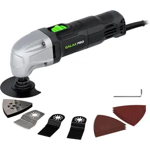 22000 OPM 1.5A Oscillating Tool with 3 Degree Angle & 3 Saw Blades for Cutting and Sanding, Includes 6 Sanding Papers for Efficient Grinding