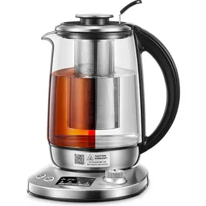 Electric  Kettle, 9 Temperature Control Presets Glass Kettle, 1200W  Pot with Removable Infuser, 2 Hours Keep Warm, 1.7 Liter Electric Kettles, Borosilicate Glass & Stainless Steel