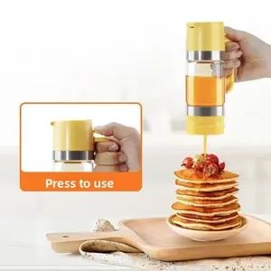 High borosilicate glass honey bottle, food-grade press-type drip pot, household sealed jar, seasoning syrup bottle, jam bottle