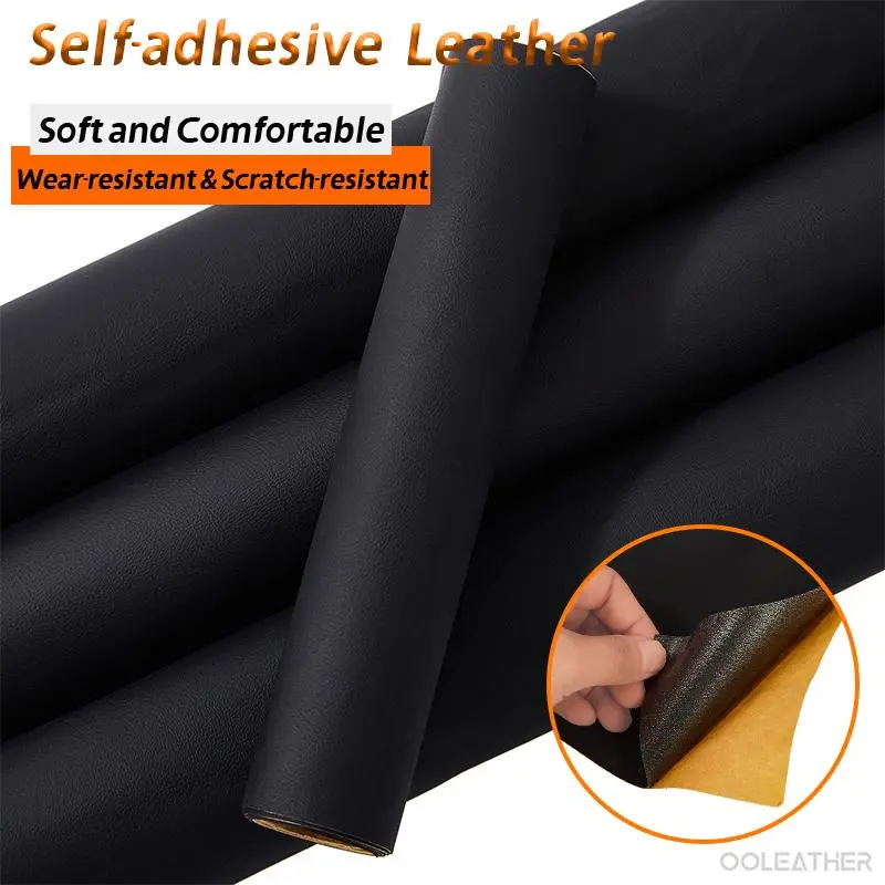 Self-adhesive Textured Faux Leather, Artificial Leather, Waterproof, Scratch-resistant & Durable Leather, DIY Leather for Sofa, Car Seats, Bags, Shoes, Motorcycles & Jackets