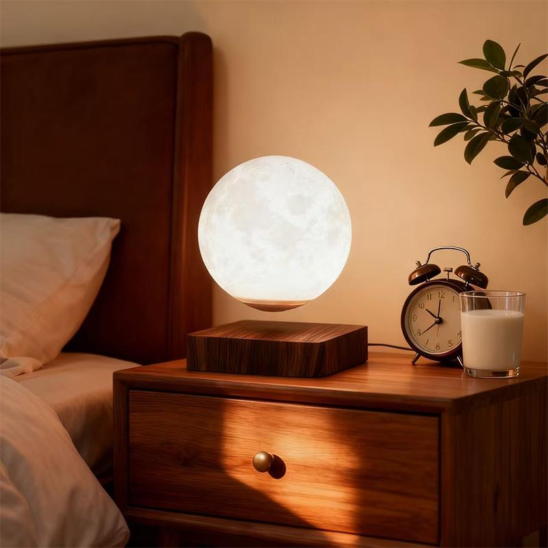 Levitating Moon Lamp -  Magnetic Floating Moon Lamp Spinning Luna Night Light with 3 Color Modes Printing Floating and Magnetic Levitation Spinning in Air Freely for Home Office Desk Decor, Bedroom Unique Lamps, Cool Tech Gadgets Gift for Women Kids