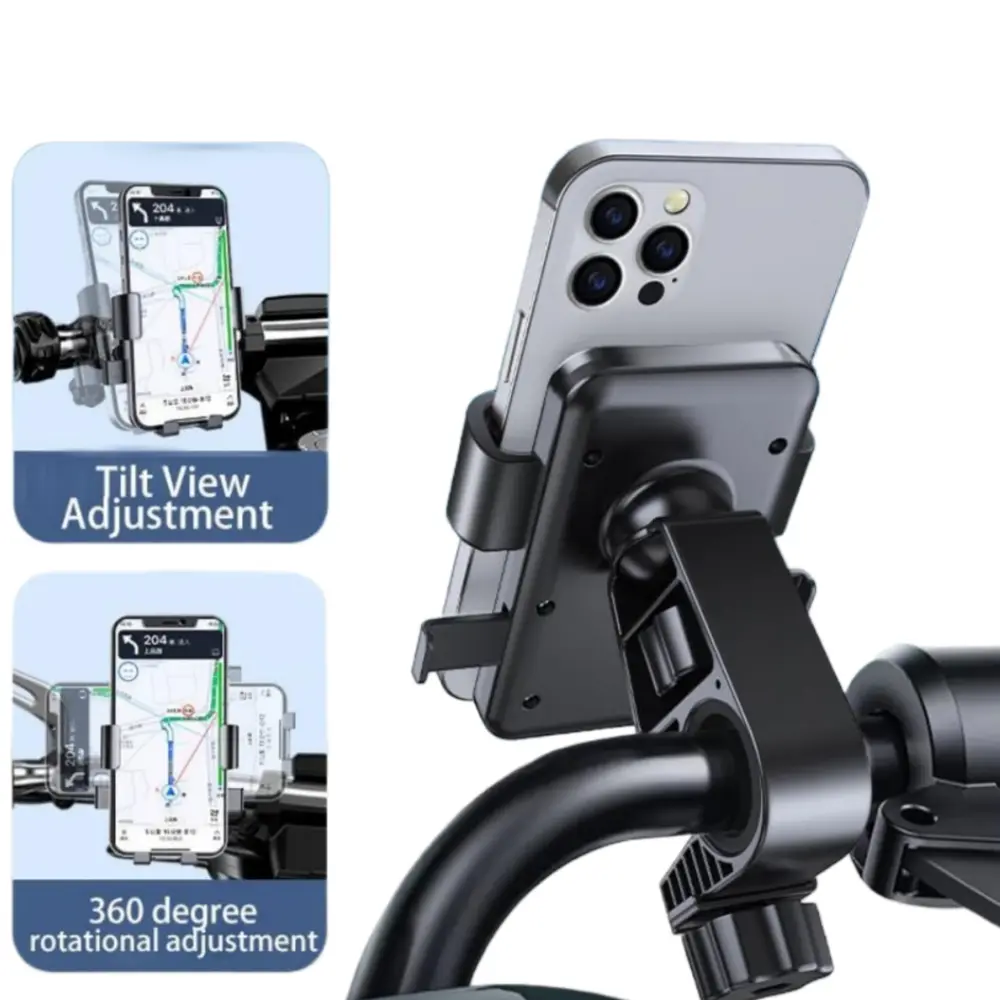 Silicone Adjustable Cellphone Holder Mount - Portable Phone Holder Design Accessory for 1in Diameter Bicycle, Motorcycle, Scooter Handlebars, Easy Installation for Universal Mobile Devices
