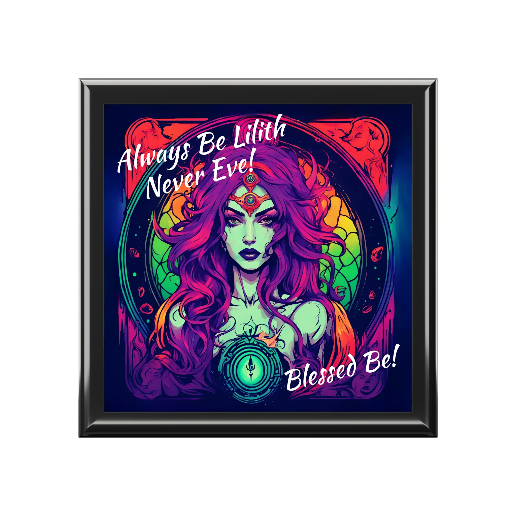 Colorful Always Be Lilith, Gothic Witchy Rainbow Jewelry Box Organiser Felt