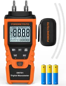 POROMETISTO DMT01 Digital Manometer 12 Pressure Units Pressure Gauge Air Pressure Meter Differential Kit Detector Pressure Measuring Device Automotive Maintenance Tools