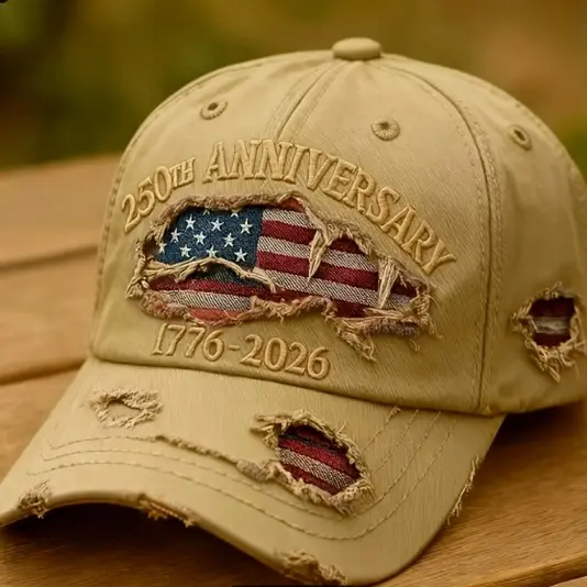 3D Ripped Hole Baseball Cap, Khaki