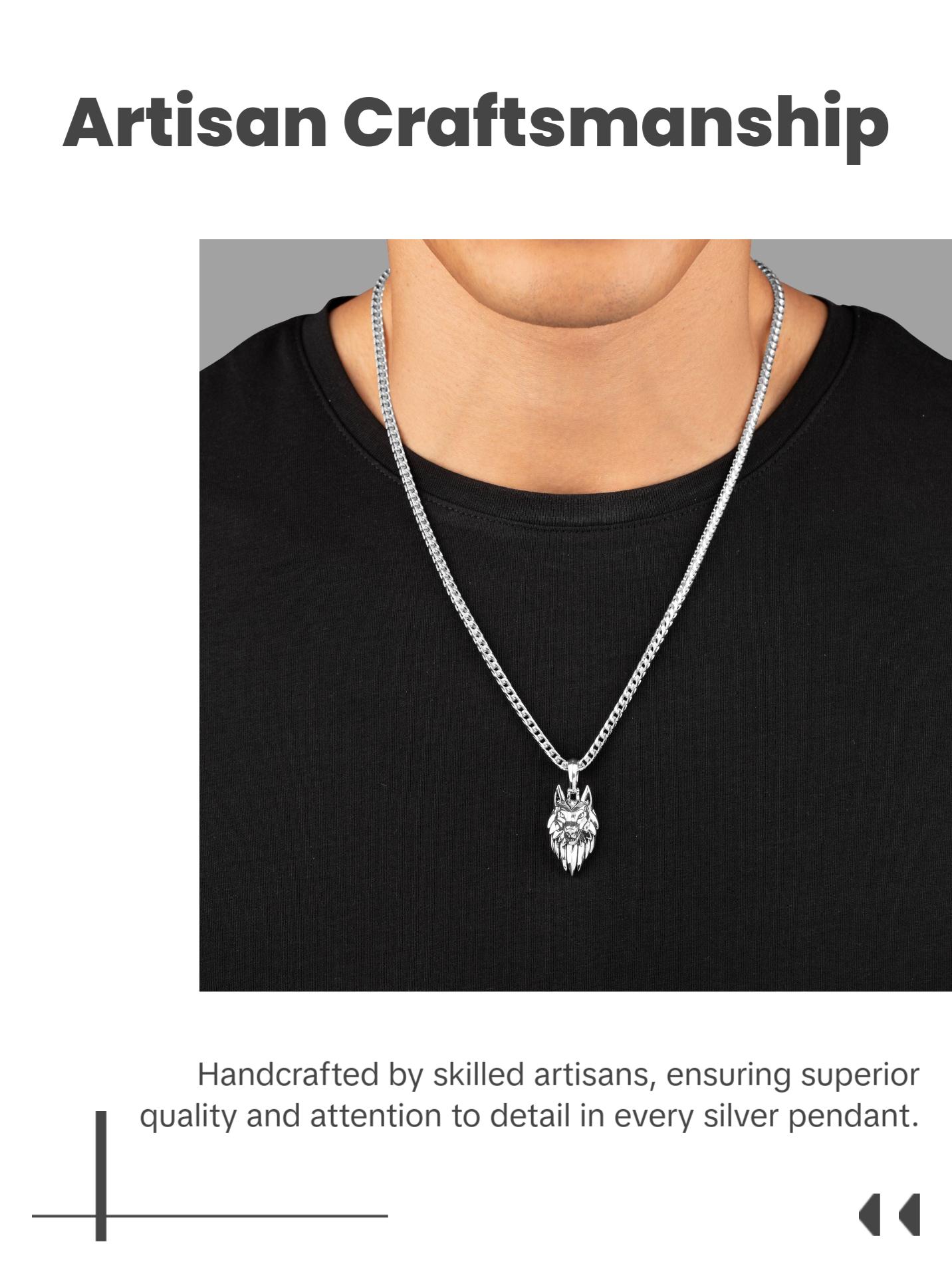 Alpha, Silver Wolf Pendant Alpha, Silver Wolf Pendant