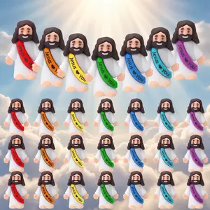 25Pcs Little Jesus Figures Original Design Mini Jesus Figures Jesus Love You Figure to Hide and Seek Religious Party Favors Sunday School Baptism Gifts (Multicolor)