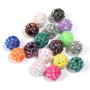 DIY Bead 20pcs Colorful Snowflake Resin Handmade Beads Set Assorted Colors & Designs for Ballpoint Pen Keychain Mobile Phone Chain 20mm Sparkly Rhinestone AB Color Shamballa BallKey Features