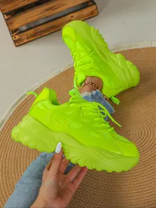 Women's Fashionable Lace Up Front Mesh Breathable Sneakers, Casual Comfortable Sports Running Athletic Shoes, Female All-match Round Toe Chunky Sneakers for Daily Wear