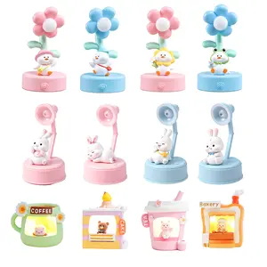 3Pcs Cute Multi-Style Mini LED Desk Lamp, Portable Bedside Night Light, Decorative Table Lamp for Kids Bedroom, Home, Office, Dorm, Study, Reading & Desk Decor