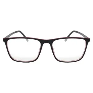 Fifth & Ninth Boston Unisex Rectangle Blue Light Glasses - Black/Red