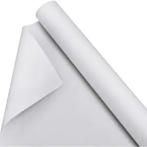 Kinlop 48 x 10 Feet Inch Double Primed Cotton Canvas White Canvas Roll for Oil and Acrylic Paint