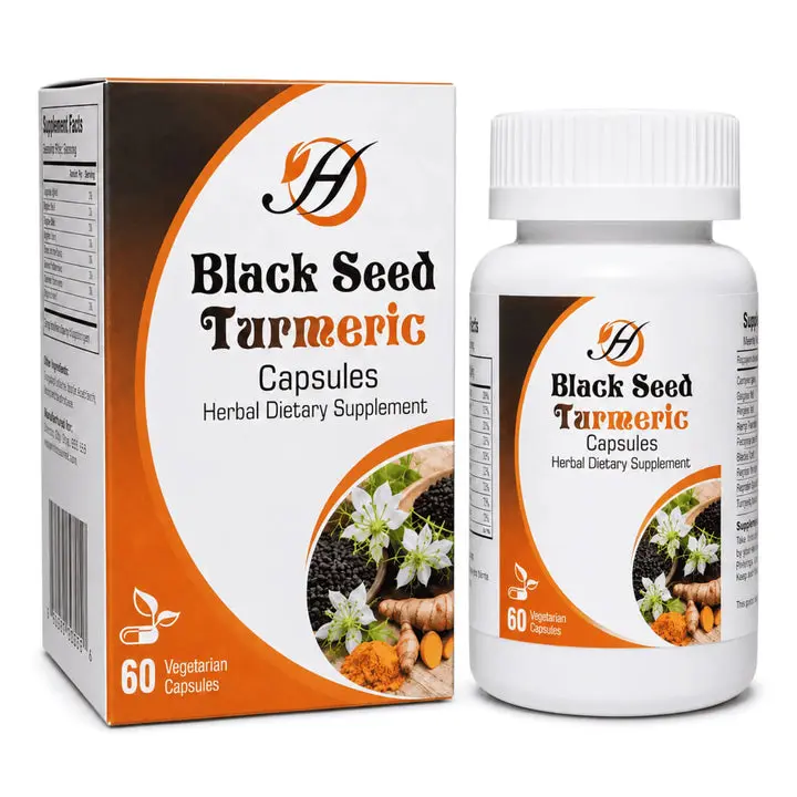 Herboganic Black Seed & Turmeric Capsules 60 Count - Natural Black Seed and Turmeric Supplement for Joint comfort and immune support & Daily Wellness