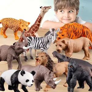 Realistic Animal Model Toys Action Figure PVC Figure Tiger Lion Elephant Giraffe Crocodile Zebra Farm Poultry Handmade Decorations Perfect Gift for Wildlife Lovers