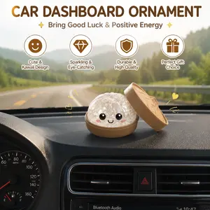 Decor Car Dashboard Decor Universal Car Interior Accessories for Women & Men Dumpling Squishy Stress Relief Toy,TPR Material,Cute Steamer Box Packaging,Summervibes Gift for Kids & Anime Fans