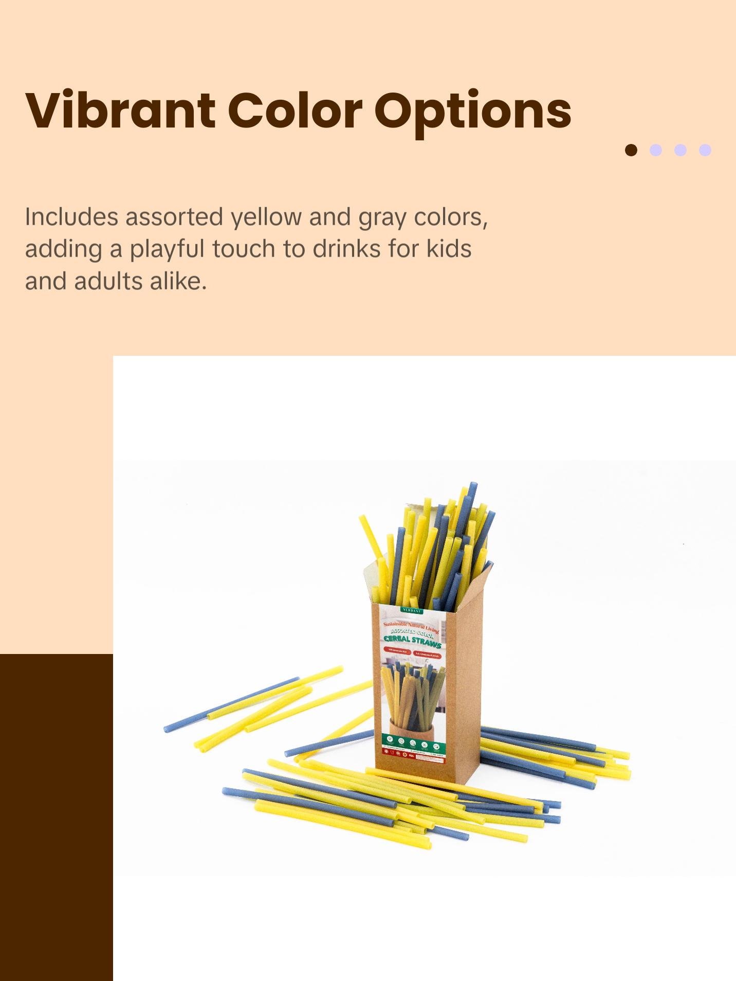 Organic Cereal Straws, 100 Reusable Fun Straws – Unique Kids, Inspiring, Cute Housewarming Gift, Creal straws, inspiring gifts