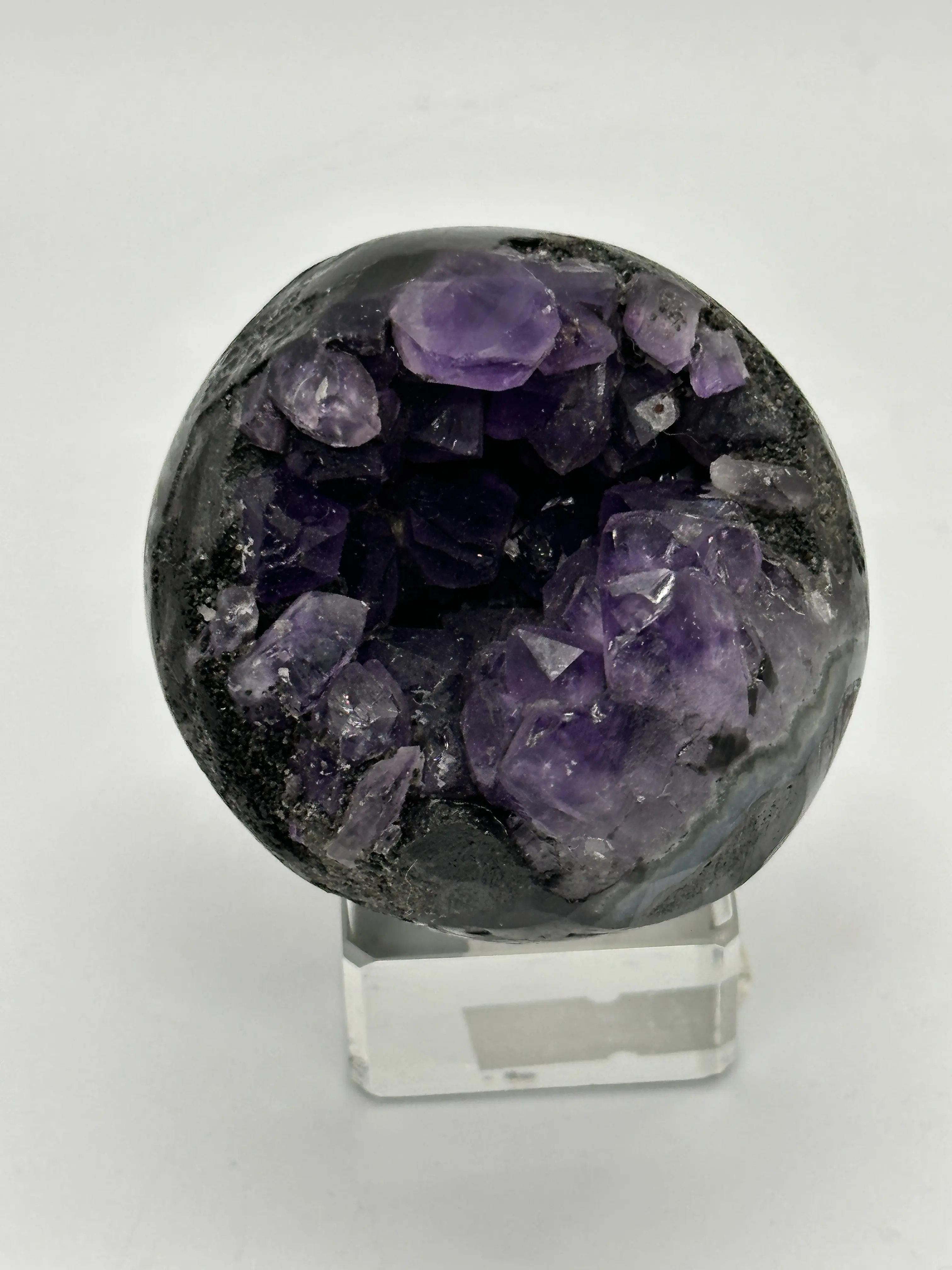 Amethyst Geode Sphere #2 - Natural Protective Stone for Emotional Balance & Stress Relief