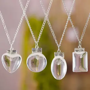 Dear Adorn Exquisite Dandelion-Shaped Glass Globe Pendant Necklace - Double-Sided Oval Artificial Crystal, Heart Accent, Elegant Chain, Chic Gift for Women, Perfect for Any Occasion, Everyday Wear or Special Events