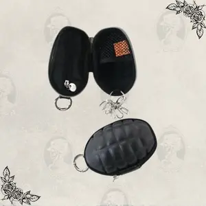 Vintage Grenade Keychain Storage Container – Compact EDC Organizer Case