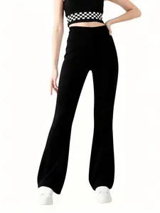 Ribbed Bell Bottoms, Casual Daily Wear, Comfortable Fashion Fit, Stylish Kids Pants, Perfect for Everyday Use