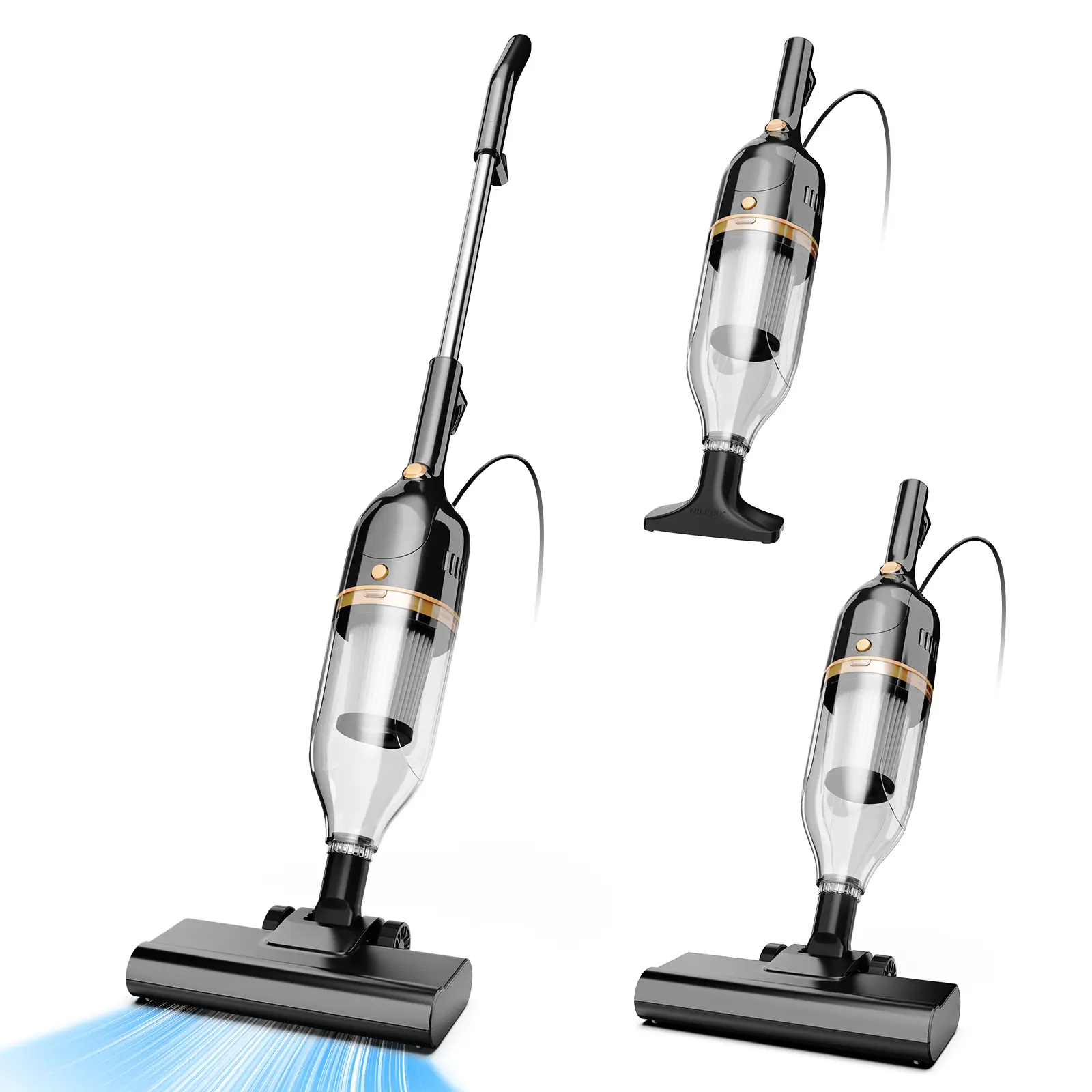 Corded Stick Vacuum Cleaner R7, 2-in-1 Stick/Handheld Upright Design, 1.84KG Ultra-Lightweight for 1-Hand Operation, 5M Extra-Long Power Cord, HEPA Filter Vacuums for Pet Hair, Dust Debris, Food Residues & Large Apartments, Stairs