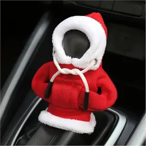 Hoodie Car Gear Shift Cover,Christmas Car Decor Gear Shift Knob Cover for Manual/Automatic Shift Knob,Universal Interior Car Accessories Hoodie for Gearr Shifter Knobs (Christmas Red)