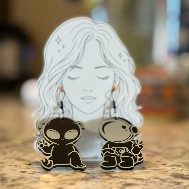 Alien & Astronaut Themed Acrylic Earrings
