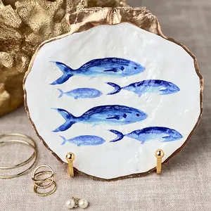 Blue Fish Scallop Shell
