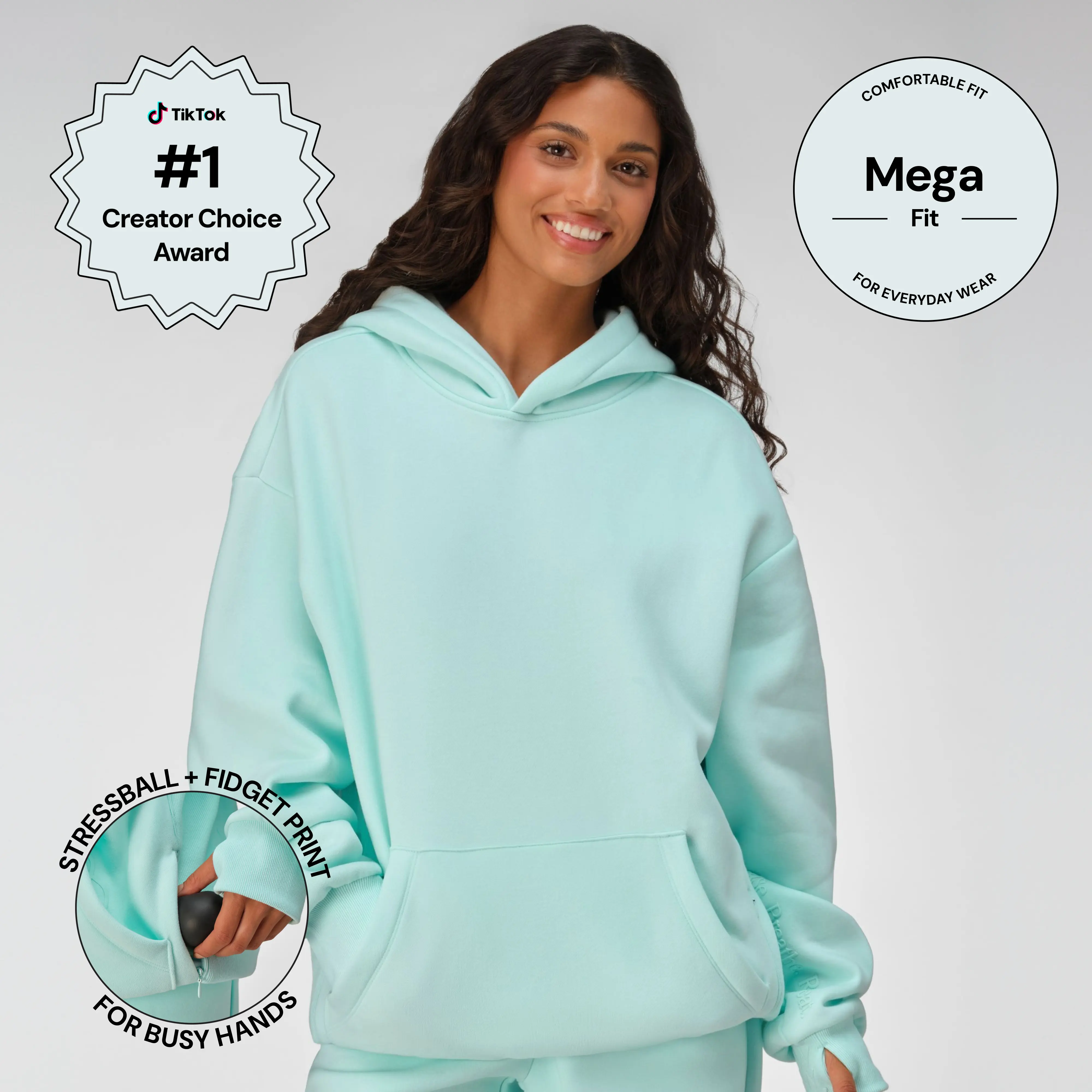 Comfrt | CalmTouch Hoodie – Mega | CloudTouch Fleece Hoodie With Removable Stress Balls