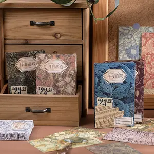 Yuxian Boxed Material Paper Zhi Morris Series Retro Literary Journal DIY Decoration Base Paper 60 Sheets 6 Styles