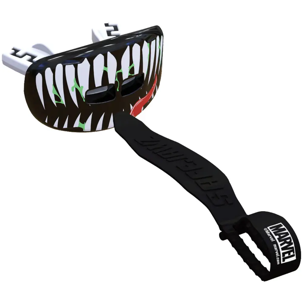 SafeJawz EXTRO Lip Guard Protector Mouthpiece with Detachable Strap for Football, Lacrosse - VENOM