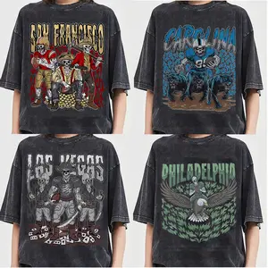 Comfort Color All 32 Teams Football Skull Vintage Shirt T-Shirt Pepper Classic 90s All Team Football T-Shirt, Cowboy T-Shirt, Cowboy Football Game Day Shirt, Team Unisex Shirt Gift Football FanTailgating & Team Pride Men's Wear Top