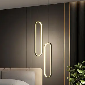 Modern LED Ring Pendant Light, Adjustable Three-Color Lighting, /, Ceiling Mount, Kitchen Island, Living Room, Stairs, Dining Room