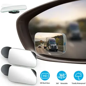 Car reversing blind spot mirror, frameless rectangular (2-pack)