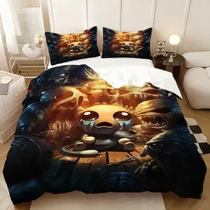 3Pcs,The Binding of Isaac  three-piece bedding set, soft, comfortable and skin-friendly, universal in all seasons, bedding set, no pillow core, no quilt core, suitable for bedrooms, guest rooms - (1 quilt cover + 2 pillowcases)