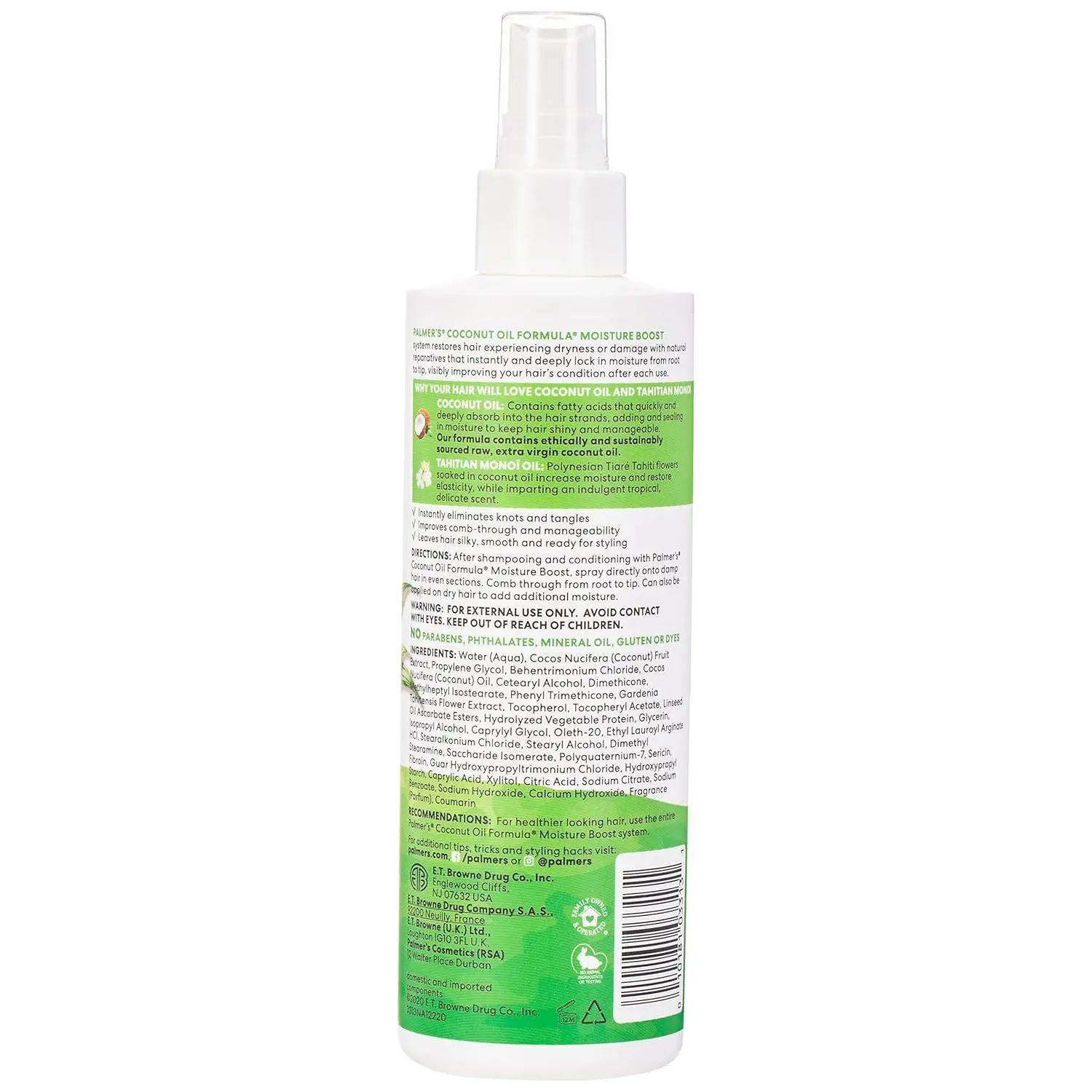 Palmer's Coconut Oil Milk Leave-In Conditioner Treatment - 8.5 fl oz Liquid Bottle, Lightweight Gluten-Free Haircare for Adults, Heat Protectant, Frizz Control, Detangling Hydration Boost for Dry Hair
