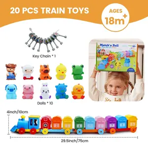 Montessori Learning Toy Set for Kids, Counting Matching and Sorting Activities, Math Learning Tools, Farm Animals, Finger Puppies, Barn Lock Key, Preschool Gift