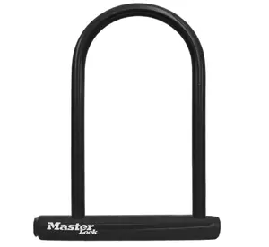 Master Lock Black Bike Lock with Key, Standard Size U-Lock for Bicycles and Other Outdoor Equipment, Anti-Theft Lock for Bikes, 8320D