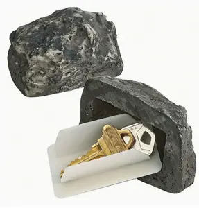 Realistic Stone-Shaped Key Hider, Decorative Outdoor/Courtyard Hidden Key Box, Durable Practical Disguised Storage for Home Safety