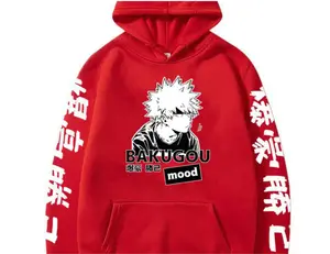 DAVIKO Mens Hoodie Sweatshirt Long Sleeve Pullover Casual Hoodies Halloween Costume Multicolor Bakugou Mood Design for Everyday Wear