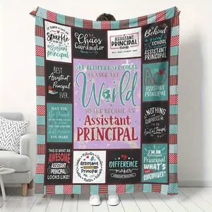 Inspirational Assistant Principal - Themed Colorful Blanket | Heartwarming Gift with Motivational Quotes for School Leaders
