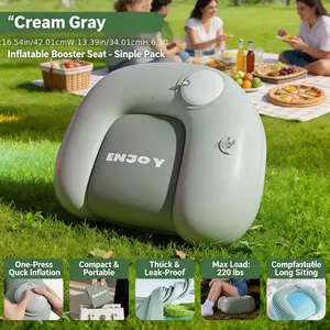 New Music Festival Party Inflatable Seat, Press-Inflate Thick Footrest, Portable Inflatable Cushion for Outdoor Fishing, No Air Pump Needed