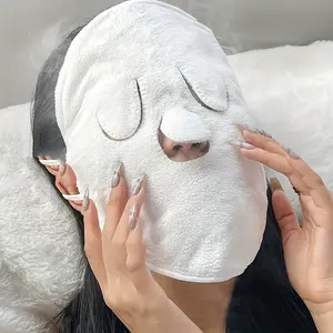 1 reusable hot and cold facial mask towel for skin care, moisturizing steam face towel, suitable for home and beauty salon use, fragrance-free, no electricity or batteries required Comfort Moisturizer Organic Cotton