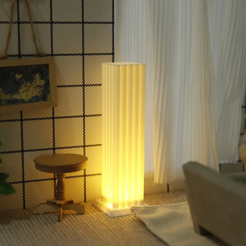 Miniature Floor Lamp with Light 1:12 Dollhouse Furniture DIY Toy for Pretend Play, Perfect Gift, Doll Seat, Doll House Accessory