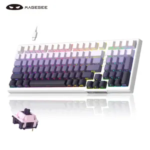 Magegee Sky98 Mechanical Gaming Keyboard, 96% Layout, Hot Swappable Wired, Creamy Typing, 5-Layer Sound Dampening, RGB Backlit, Win/MAC Compatible