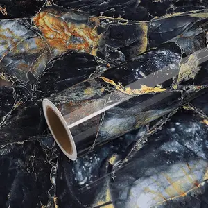 VEELIKE Luxury Gold Navy Marble Contact Paper for Countertops Waterproof Peel and Stick Countertops Granite Wallpaper 15.7''X118'' Blue Marble Wallpaper Self Adhesive Counter Top Covers for Kitchen