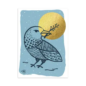 Raven Greeting Card (Snowfall)